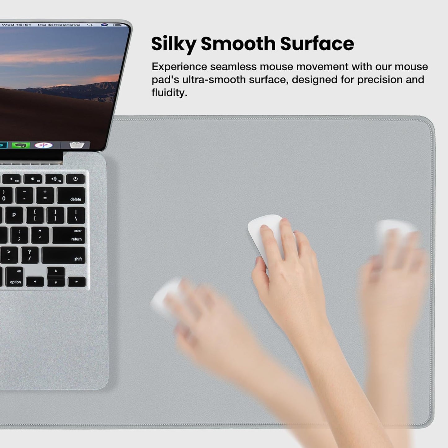 Waterproof Gaming Mousepad Large Mouse Mat Non-Slip Rubber Base | Desk Pad Keyboard Desk Mat for Computer Office Home, Gray Mousepad 3Xl(35.43"X15.74"X0.12")