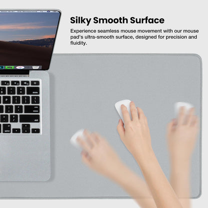Waterproof Gaming Mousepad Large Mouse Mat Non-Slip Rubber Base | Desk Pad Keyboard Desk Mat for Computer Office Home, Gray Mousepad 3Xl(35.43"X15.74"X0.12")