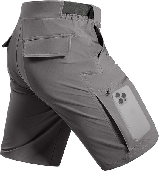 Men'S Cargo Hiking Shorts with Belt Lightweight Quick Dry Tactical Shorts with Pockets for Casual Work Golf