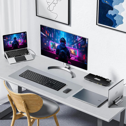 Waterproof Gaming Mousepad Large Mouse Mat Non-Slip Rubber Base | Desk Pad Keyboard Desk Mat for Computer Office Home, Gray Mousepad 3Xl(35.43"X15.74"X0.12")