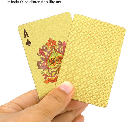 Gold Waterproof Playing Cards - Poker Deck for Parties and Games