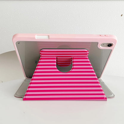 for Ipad A16 Case 11Th Generation 11 Inch 2025/Ipad 10Th Generation 10.9 Inch 2022, Protective Cover with 360 Degree Rotating Stand for Ipad A16 with Pencil Holder, Auto Wake/Sleep - Hot Pink