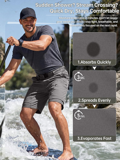 Men'S Cargo Hiking Shorts with Belt Lightweight Quick Dry Tactical Shorts with Pockets for Casual Work Golf