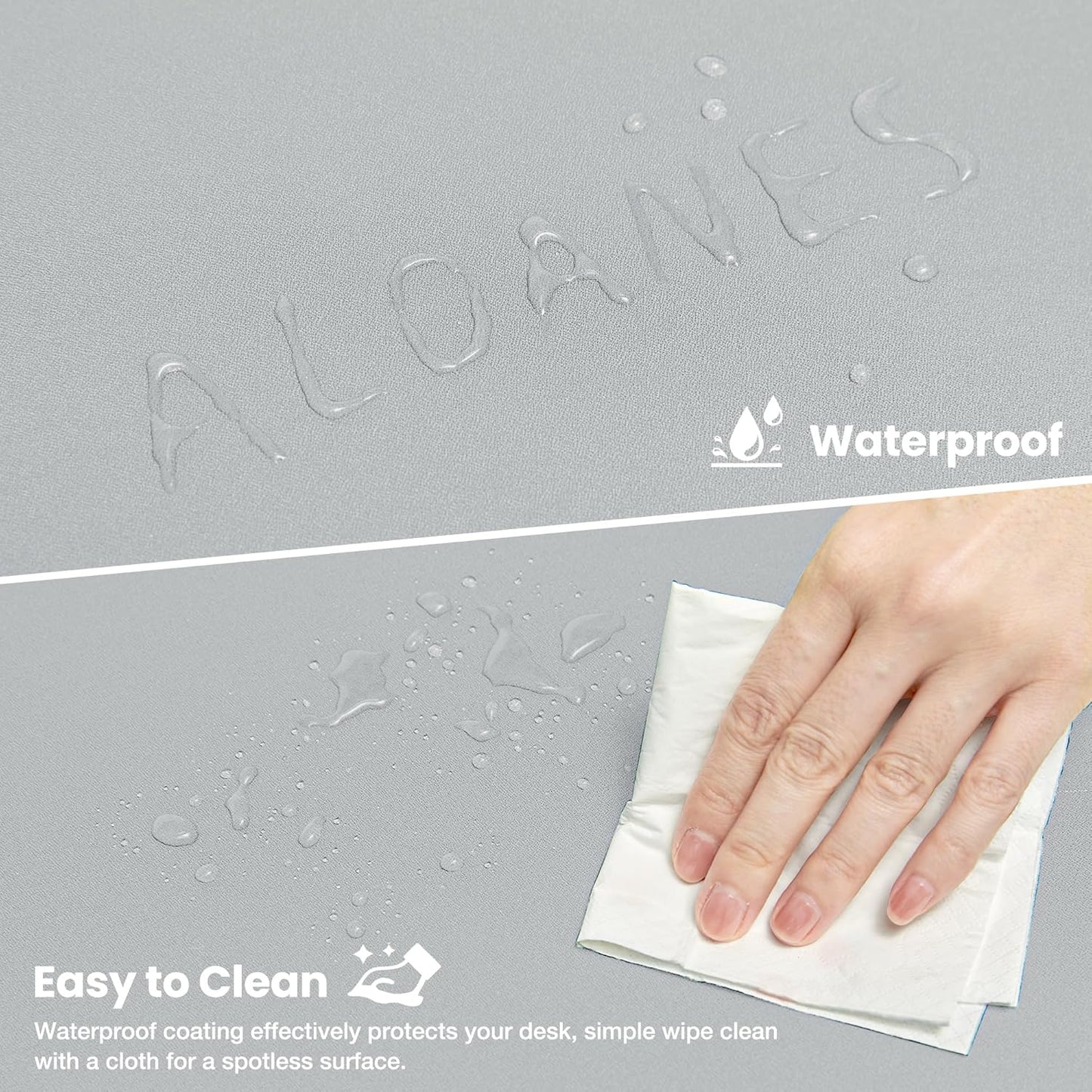 Waterproof Gaming Mousepad Large Mouse Mat Non-Slip Rubber Base | Desk Pad Keyboard Desk Mat for Computer Office Home, Gray Mousepad 3Xl(35.43"X15.74"X0.12")