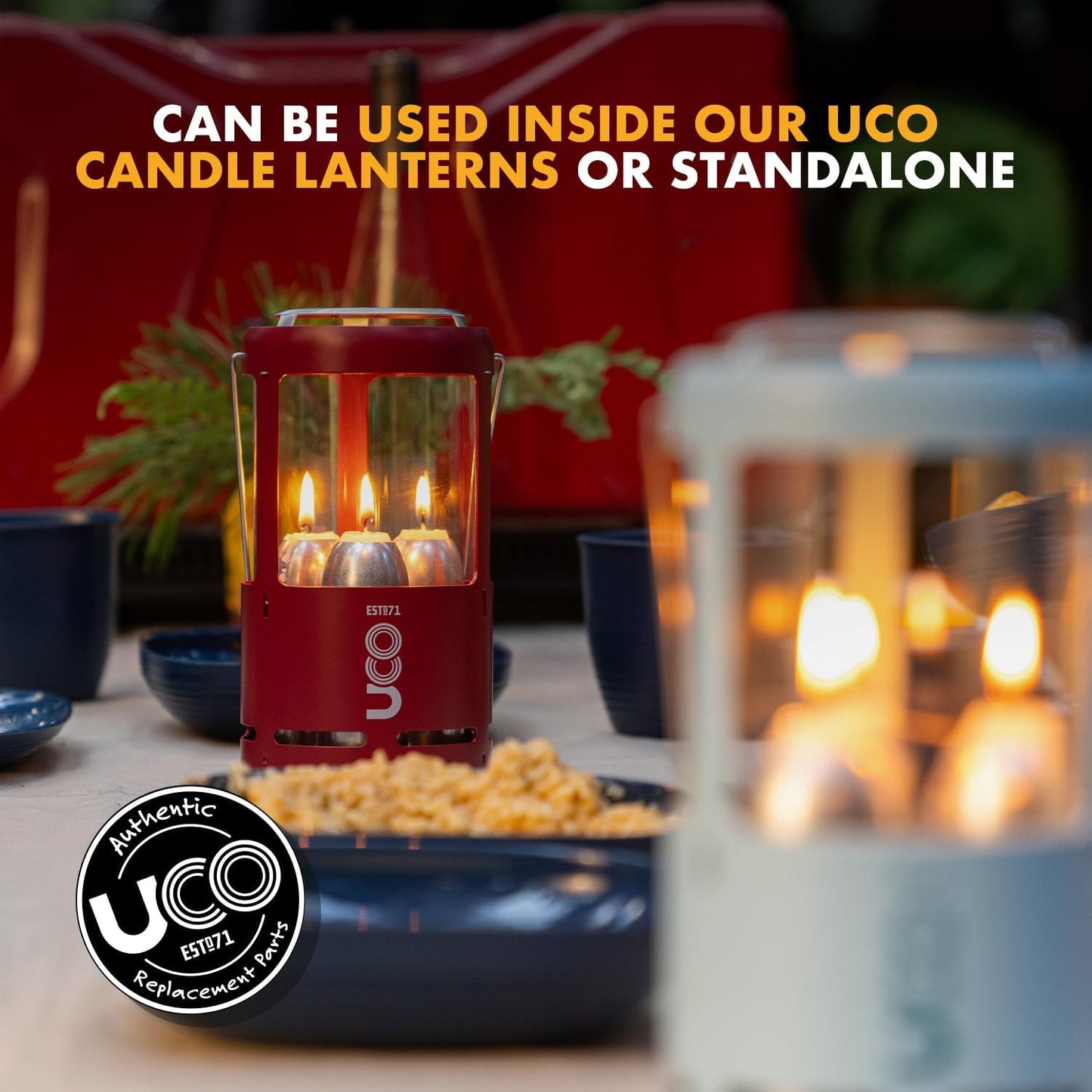 12-Hour Natural Beeswax Long-Burning Candles for  Candle Lanterns and Emergency Preparedness, Made in USA