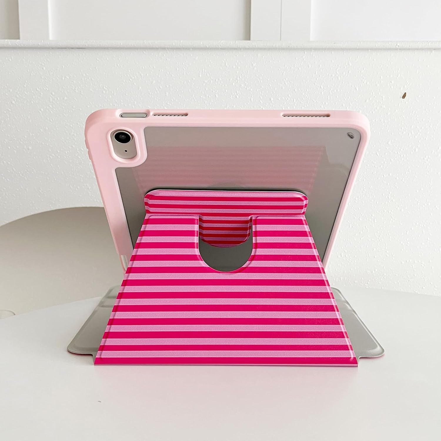 for Ipad A16 Case 11Th Generation 11 Inch 2025/Ipad 10Th Generation 10.9 Inch 2022, Protective Cover with 360 Degree Rotating Stand for Ipad A16 with Pencil Holder, Auto Wake/Sleep - Hot Pink