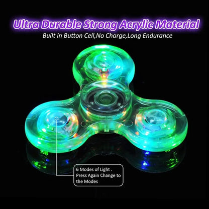 Fidget Spinner Stress Relief Toys Luminous LED Light Fidget Spinner Hand Top Spinners Glow in Dark Light EDC Figet Spiner Finger