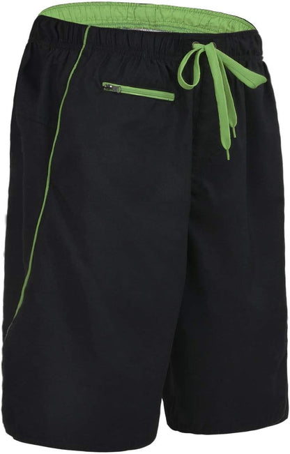 Men'S Swimming Trunks Quick Dry Summer Striped Beach Board Shorts with Lining