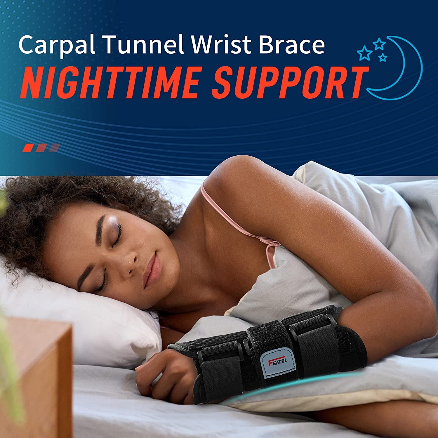 Wrist Brace Hand Brace, Carpal Tunnel Wrist Splint Night Support for Women Men, Pain Relief Support -Tendonitis, Arthritis, Sprain, Right Hand, Small/Medium