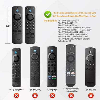 Remote Case for Fire TV Stick HD/4K/4K Max (1St Gen)/Fire TV Stick (3Rd Gen)/Lite - Anti-Slip Shockproof Silicone Cover for Alexa Voice Remote (2Nd & 3Rd Generation) (Black)