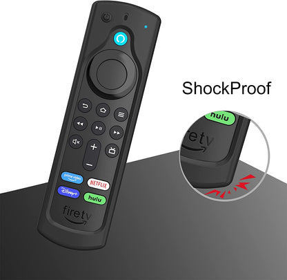 Remote Case for Fire TV Stick HD/4K/4K Max (1St Gen)/Fire TV Stick (3Rd Gen)/Lite - Anti-Slip Shockproof Silicone Cover for Alexa Voice Remote (2Nd & 3Rd Generation) (Black)